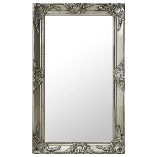 Wall Mirror Baroque Style 19.7"x31.5" Silver