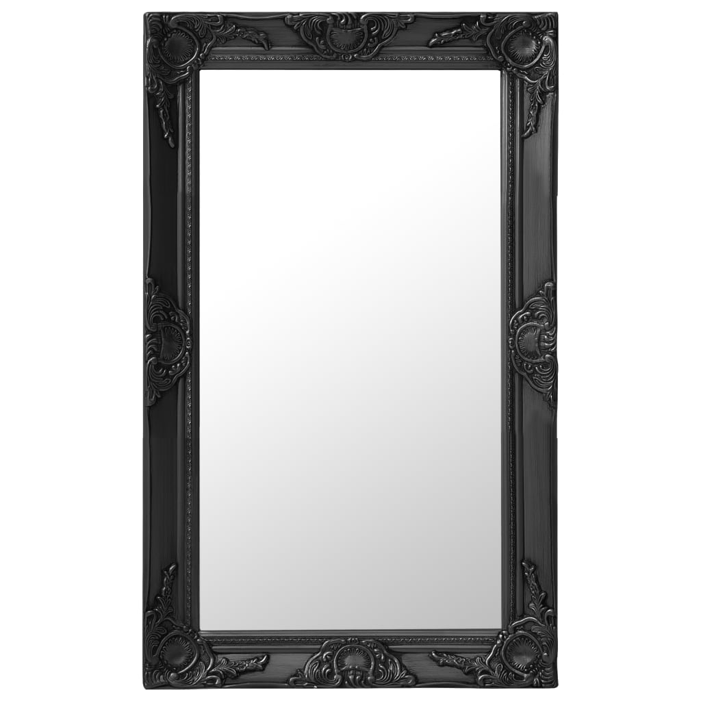 Wall Mirror Baroque Style 19.7"x31.5"Black