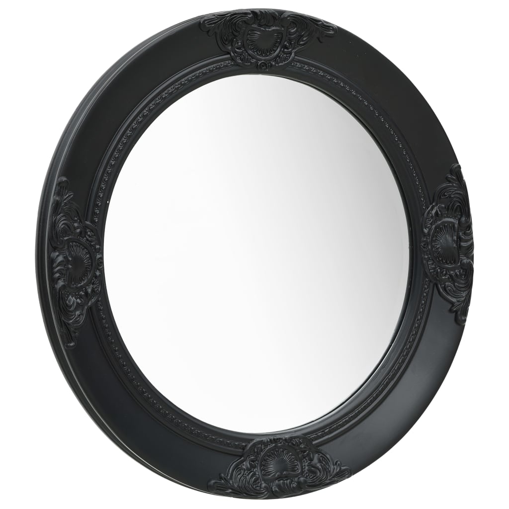 Wall Mirror Baroque Style 19.7" Black