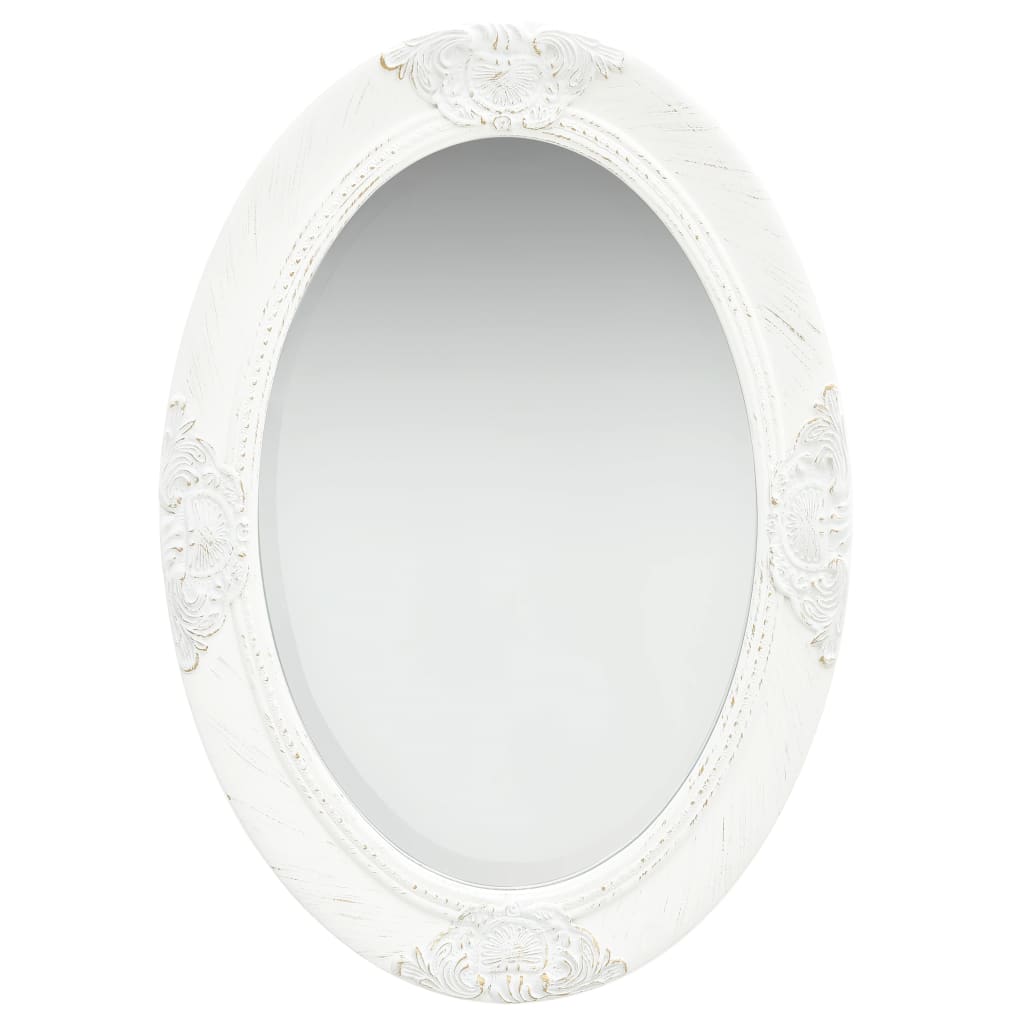 Wall Mirror Baroque Style 19.7"x27.6" White