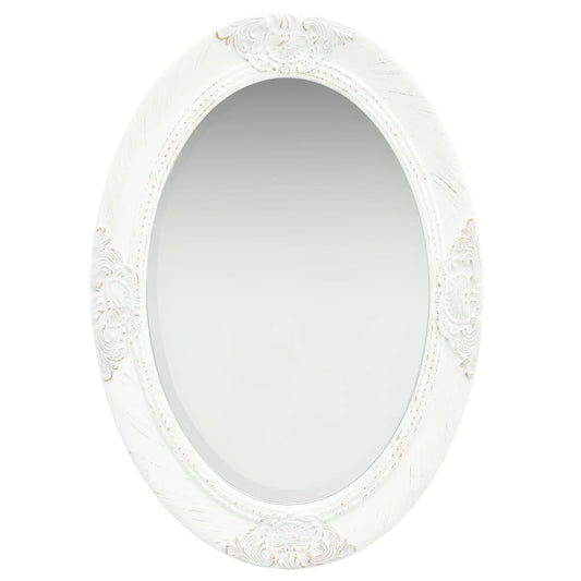 Wall Mirror Baroque Style 19.7"x27.6" White
