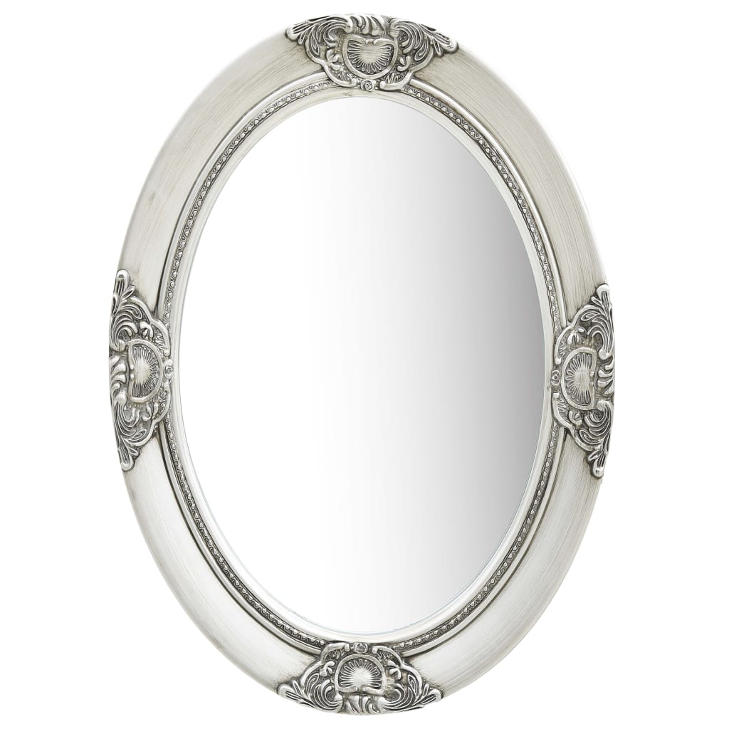 Wall Mirror Baroque Style 19.7"x27.6" Silver