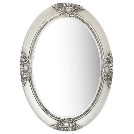 Wall Mirror Baroque Style 19.7"x27.6" Silver