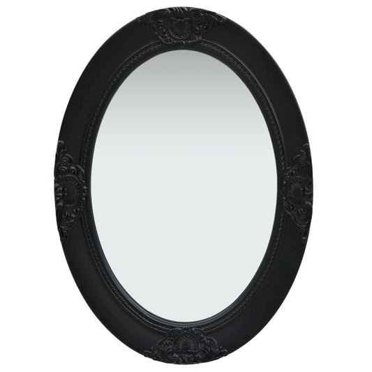 Wall Mirror Baroque Style 19.7"x27.6" Black