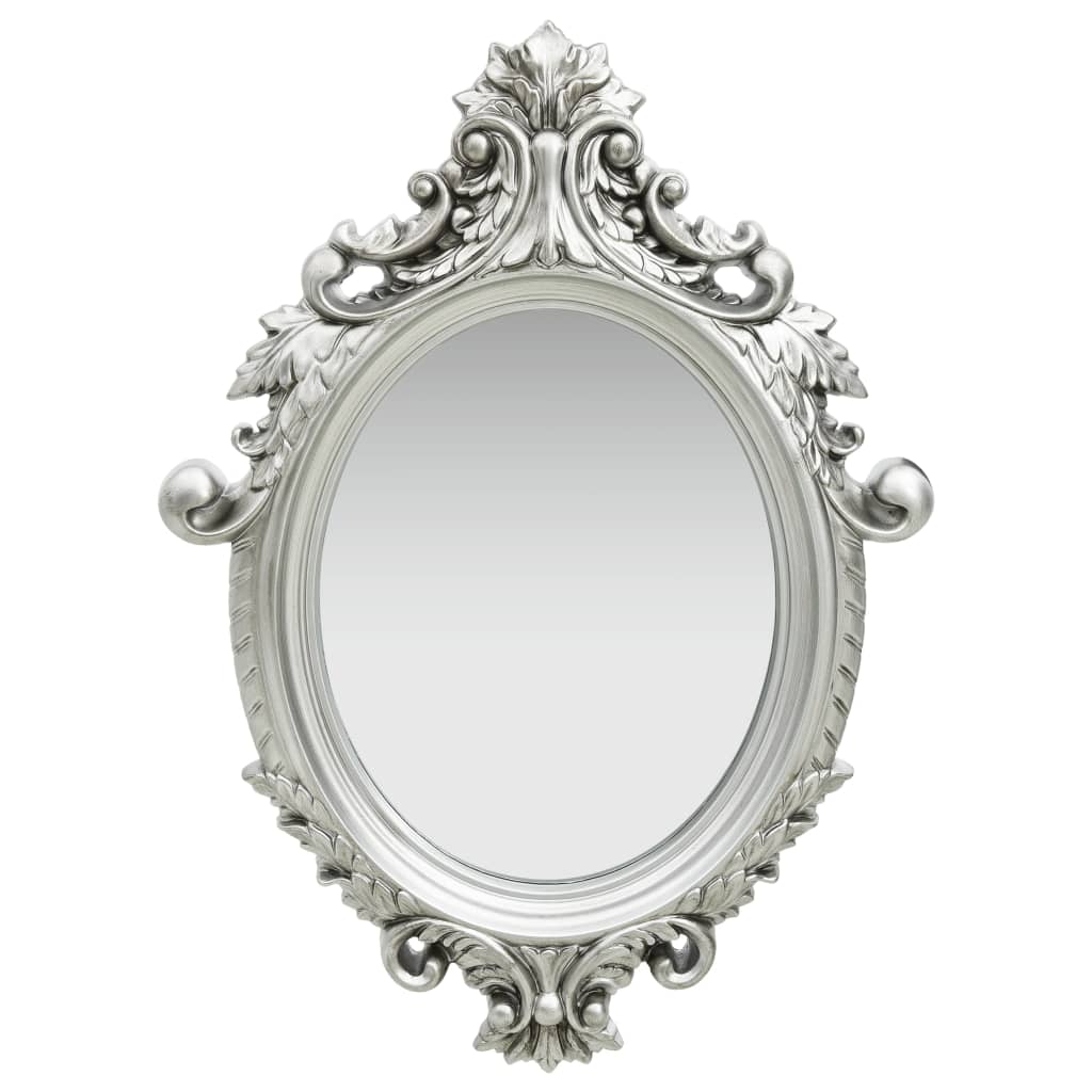 Wall Mirror Castle Style 22"x29.9" Silver