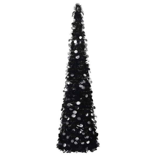 Pop-up Artificial Christmas Tree Black 5 ft PET