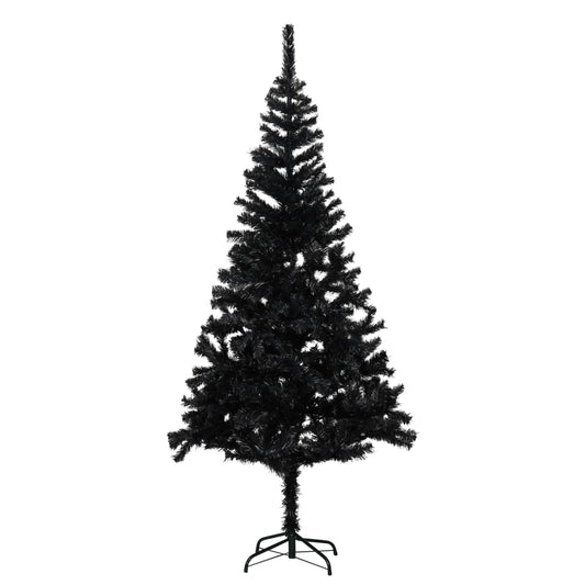 Artificial Christmas Tree with Stand Black 6 ft PVC