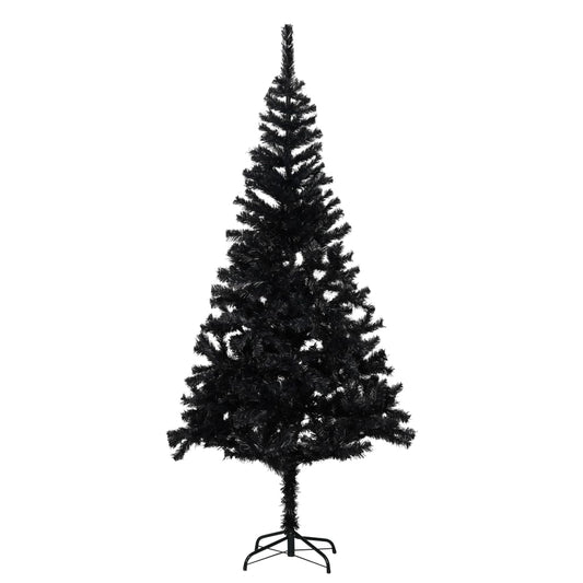Artificial Christmas Tree with Stand Black 7 ft PVC