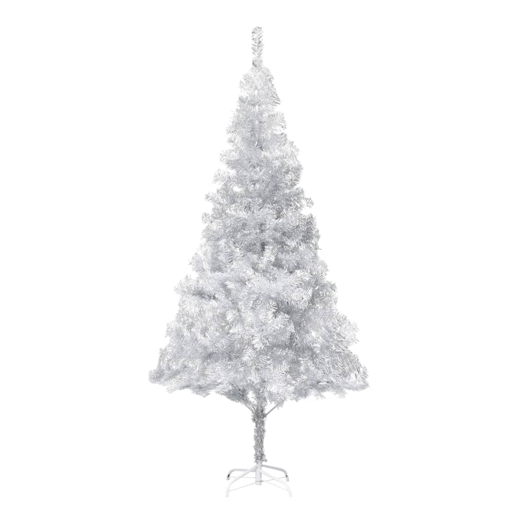 Artificial Christmas Tree with Stand Silver 7 ft PET