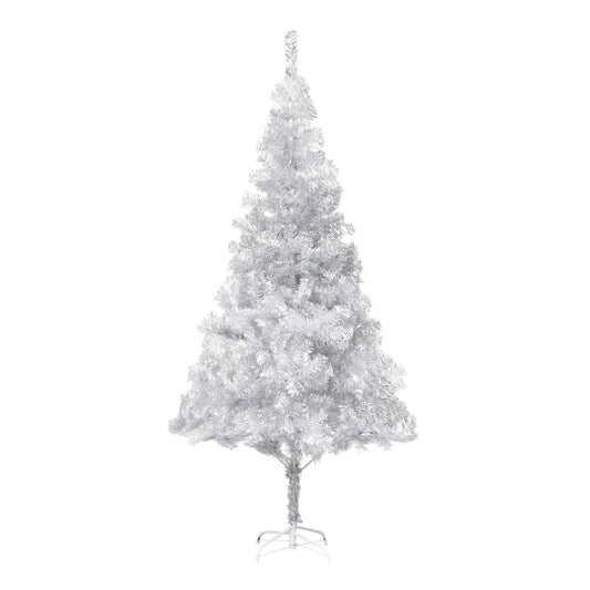 Artificial Christmas Tree with Stand Silver 7 ft PET