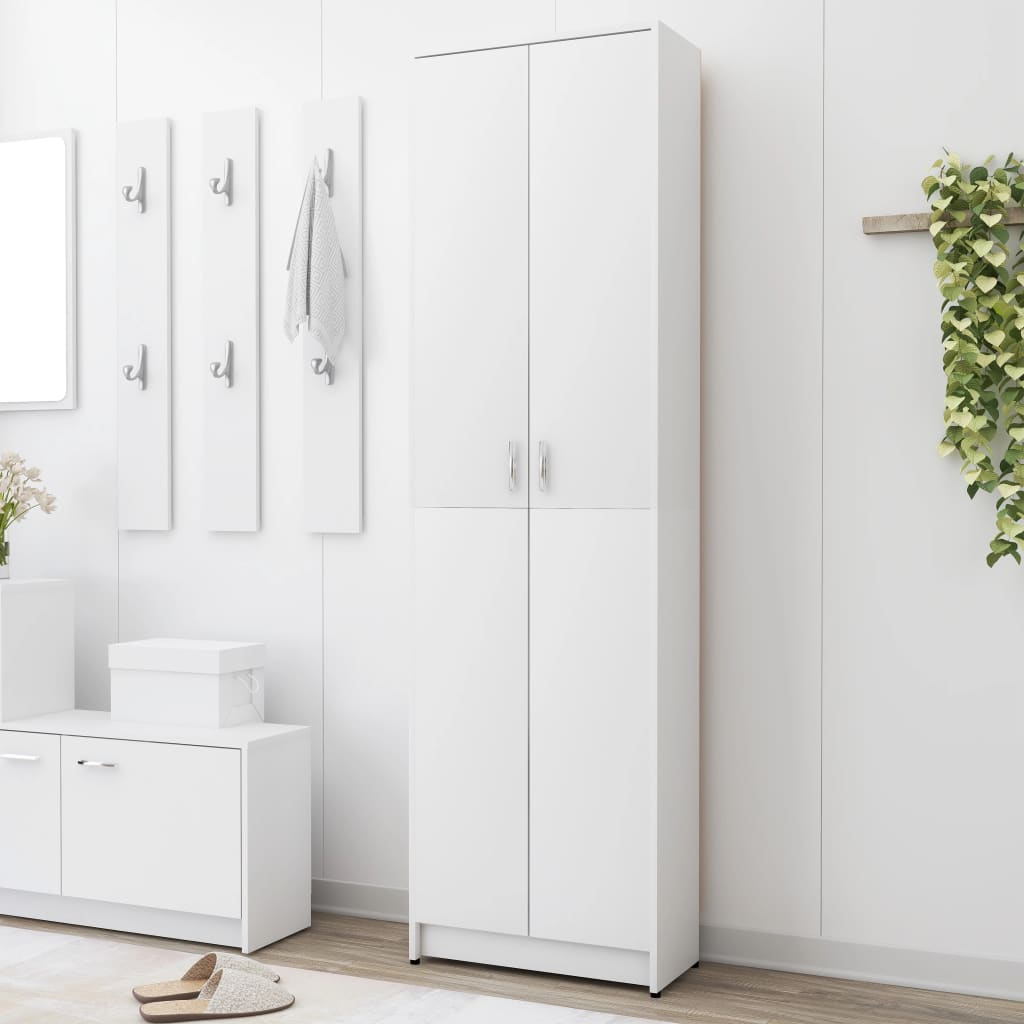 Hallway Wardrobe White 21.7"x9.8"x74.4" Engineered Wood