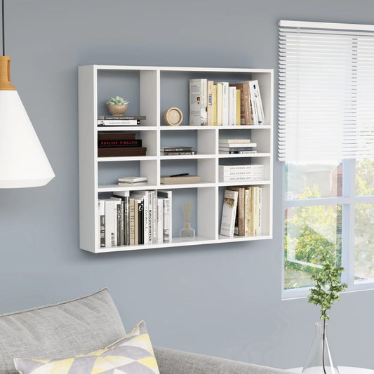 Wall Shelf White 35.4"x6.3"x30.7" Engineered Wood