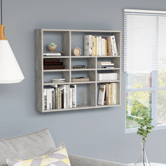 Wall Shelf Concrete Gray 35.4"x6.3"x30.7" Engineered Wood
