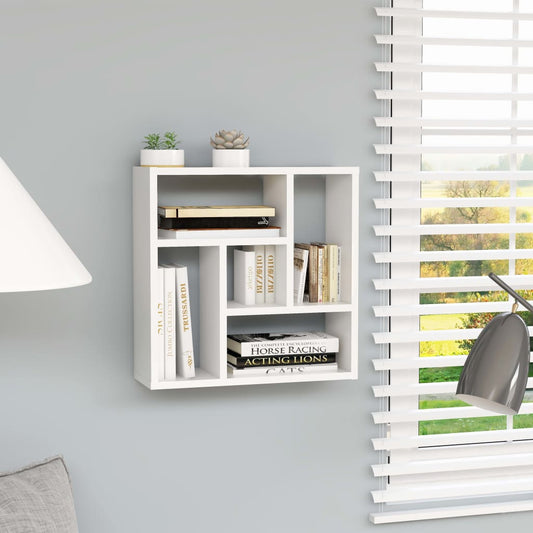Wall Shelf White 17.8"x6.3"x17.8" Engineered Wood