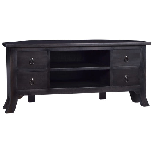 TV Cabinet Light Black Coffee 39.4"x15.7"x17.7" Solid Mahogany Wood
