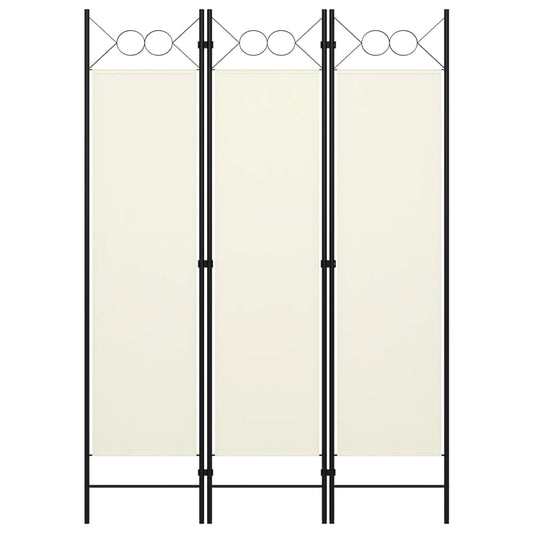 3-Panel Room Divider Cream White 47.2"x70.9"