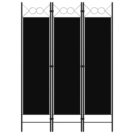 3-Panel Room Divider Black 47.2"x70.9"