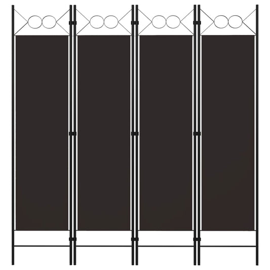 4-Panel Room Divider Brown 63"x70.9"