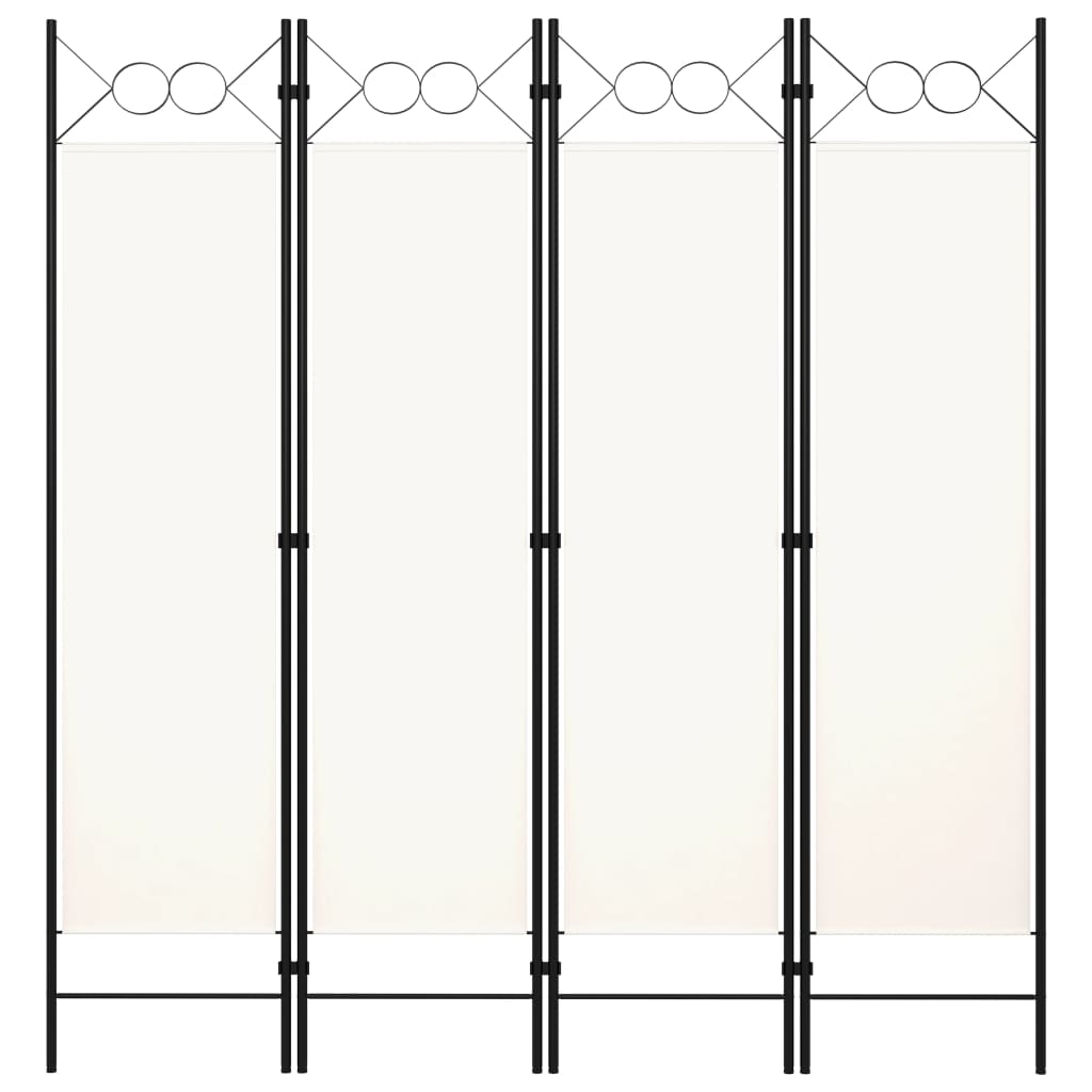 4-Panel Room Divider Cream White 63"x70.9"