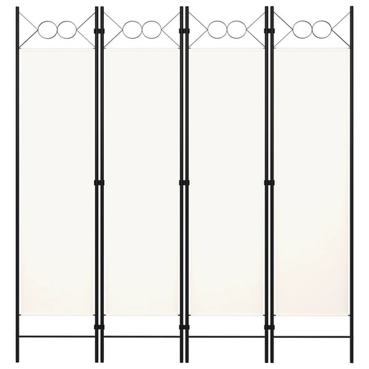 4-Panel Room Divider Cream White 63"x70.9"