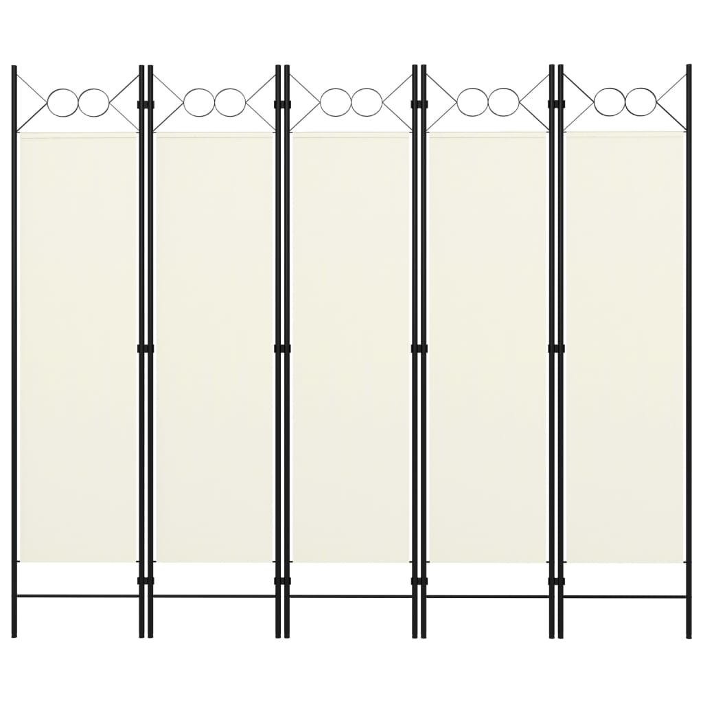 5-Panel Room Divider Cream White 78.7"x70.9"