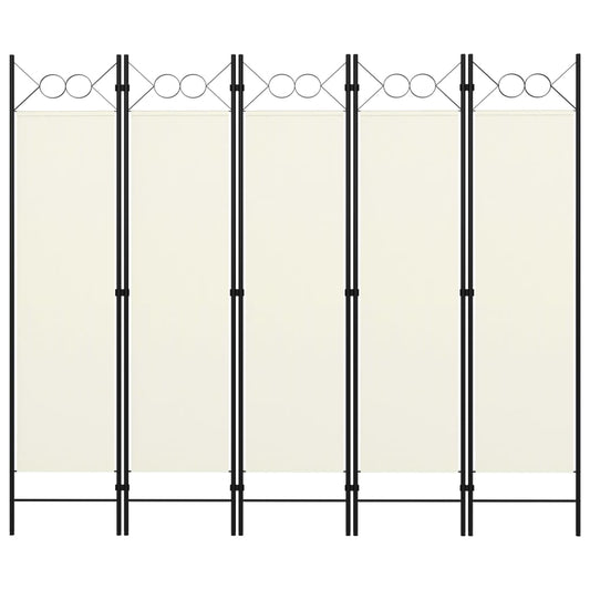 5-Panel Room Divider Cream White 78.7"x70.9"