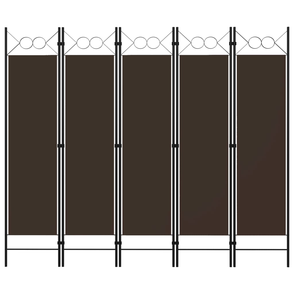 5-Panel Room Divider Brown 78.7"x70.9"