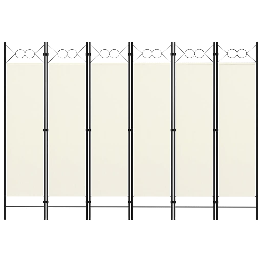 6-Panel Room Divider Cream White 94.5"x70.9"