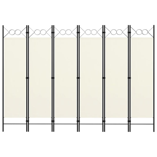 6-Panel Room Divider Cream White 94.5"x70.9"