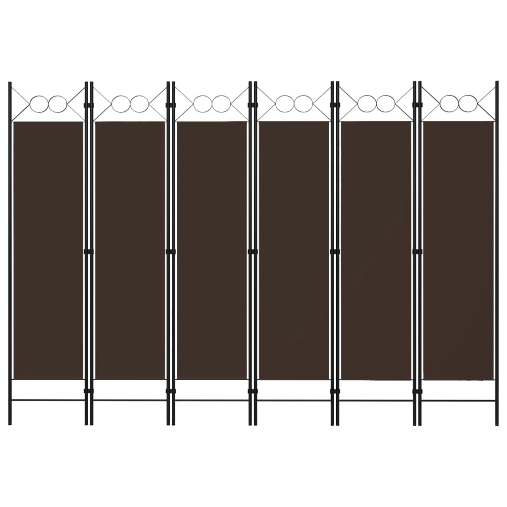 6-Panel Room Divider Brown 94.5"x70.9"