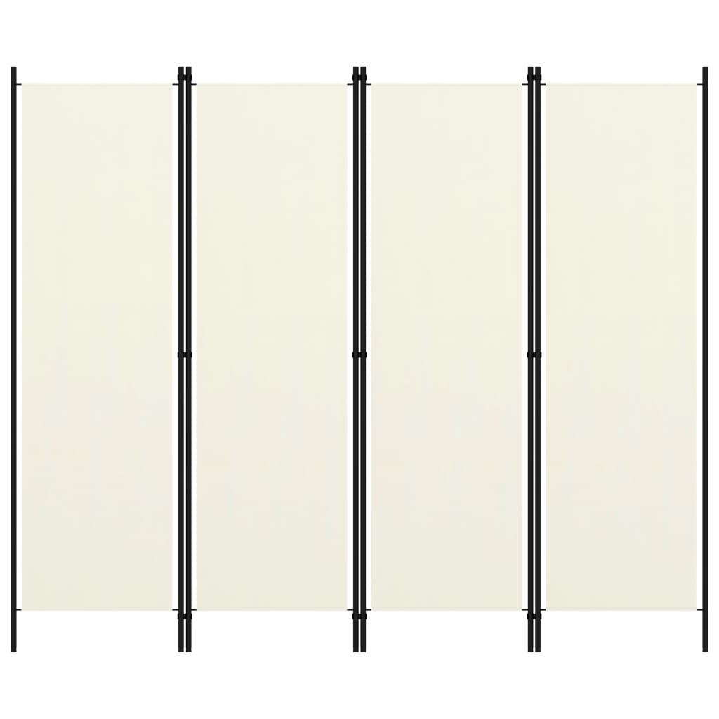 4-Panel Room Divider Cream White 78.7"x70.9"