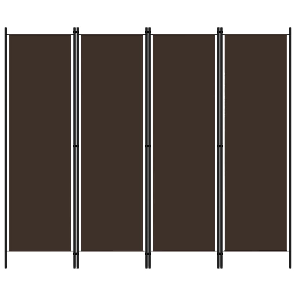 4-Panel Room Divider Brown 78.7"x70.9"