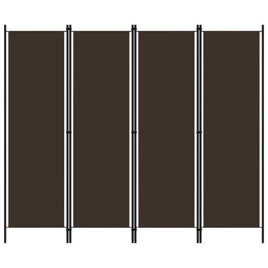 4-Panel Room Divider Brown 78.7"x70.9"