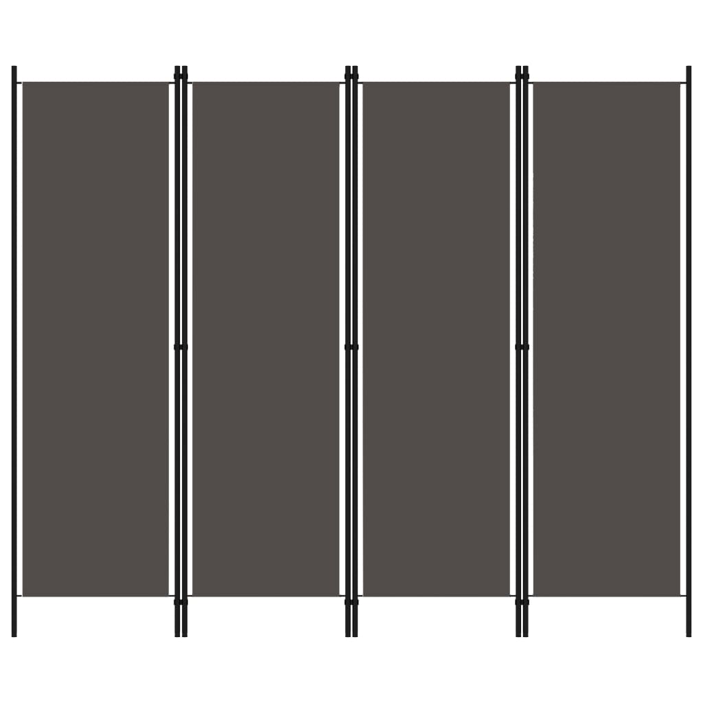 4-Panel Room Divider Anthracite 78.7"x70.9"