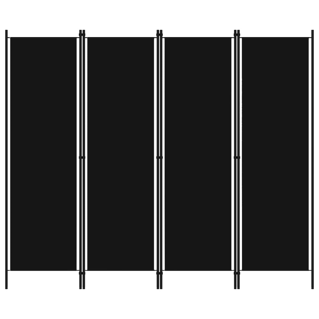 4-Panel Room Divider Black 78.7"x70.9"