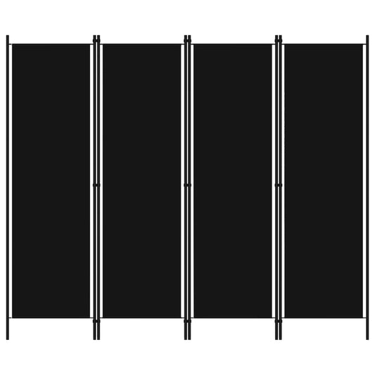 4-Panel Room Divider Black 78.7"x70.9"