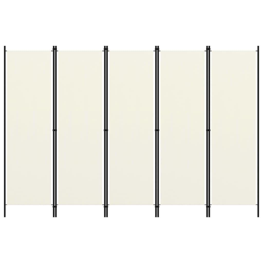 5-Panel Room Divider Cream White 98.4"x70.9"