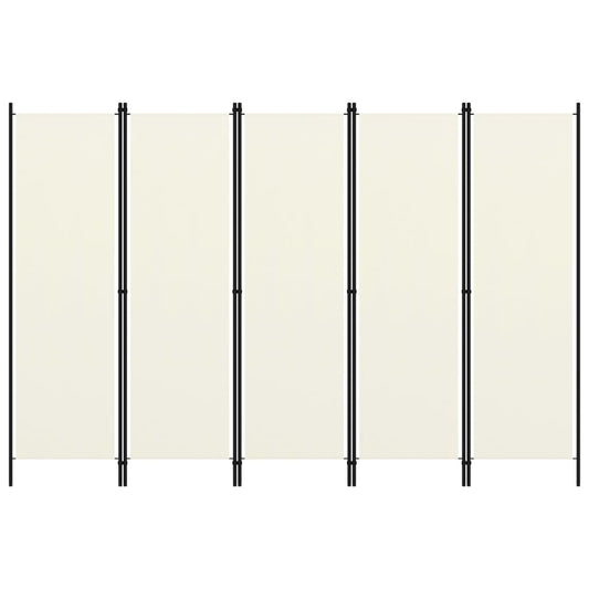 5-Panel Room Divider Cream White 98.4"x70.9"