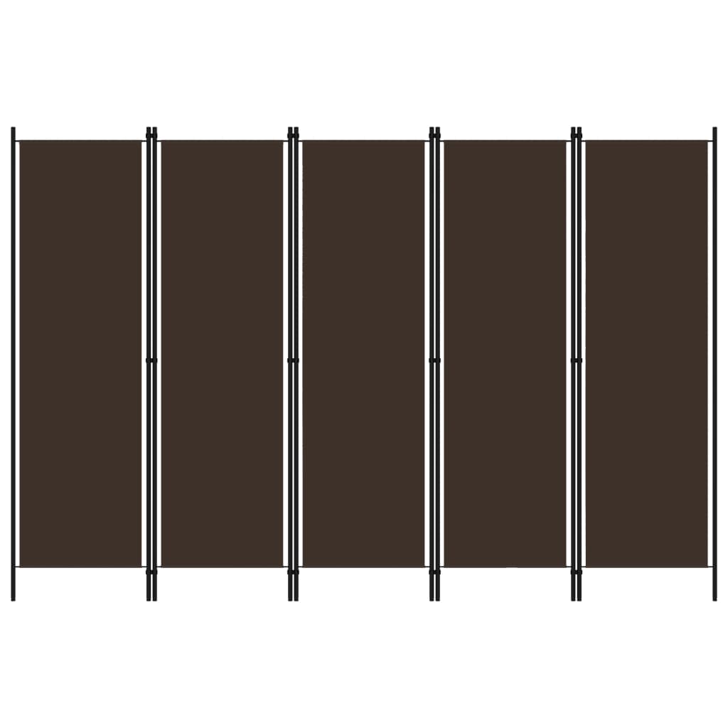 5-Panel Room Divider Brown 98.4"x70.9"