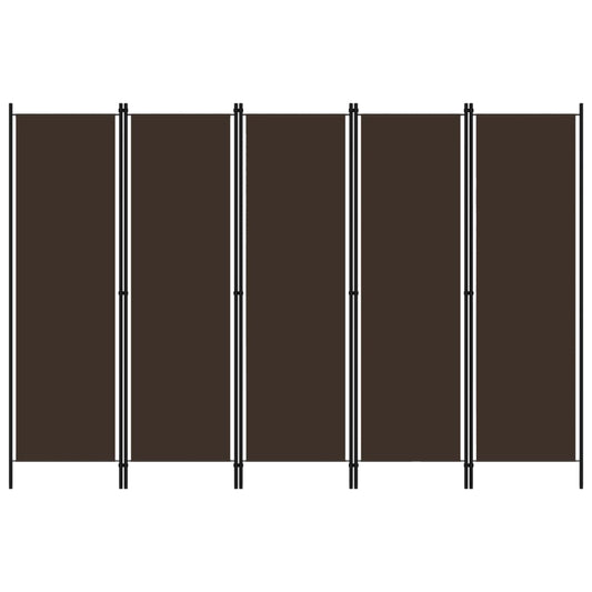 5-Panel Room Divider Brown 98.4"x70.9"