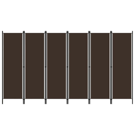 6-Panel Room Divider Brown 118.1"x70.9"