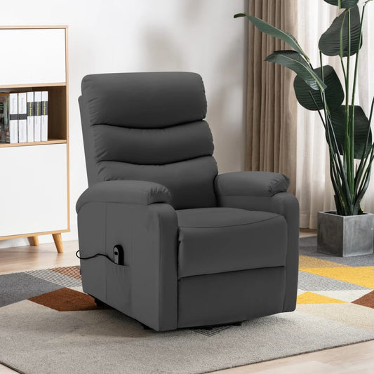 Stand-up Recliner Anthracite Faux Leather