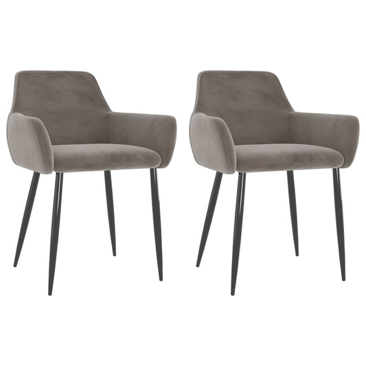 Dining Chairs 2 pcs Light Gray Velvet