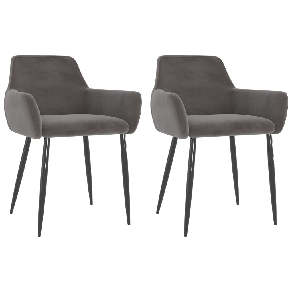 Dining Chairs 2 pcs Dark Gray Velvet