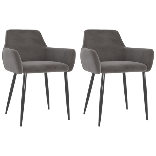 Dining Chairs 2 pcs Dark Gray Velvet