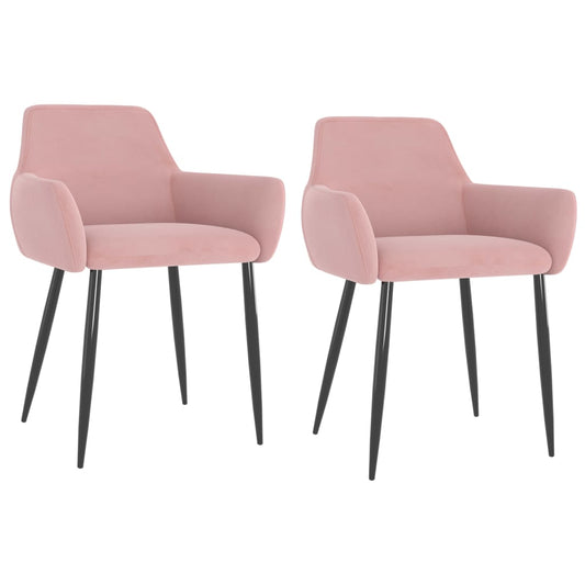 Dining Chairs 2 pcs Pink Velvet