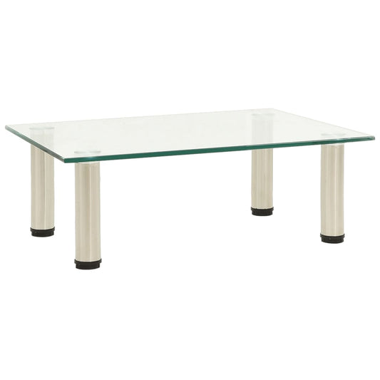 TV Stand Transparent 15.7"x13.8"x6.7" Tempered Glass