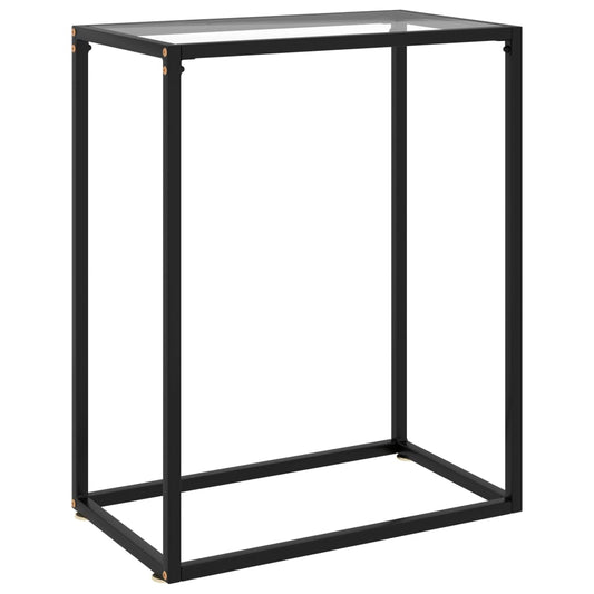 Console Table Transparent 23.6"x13.8"x29.5" Tempered Glass