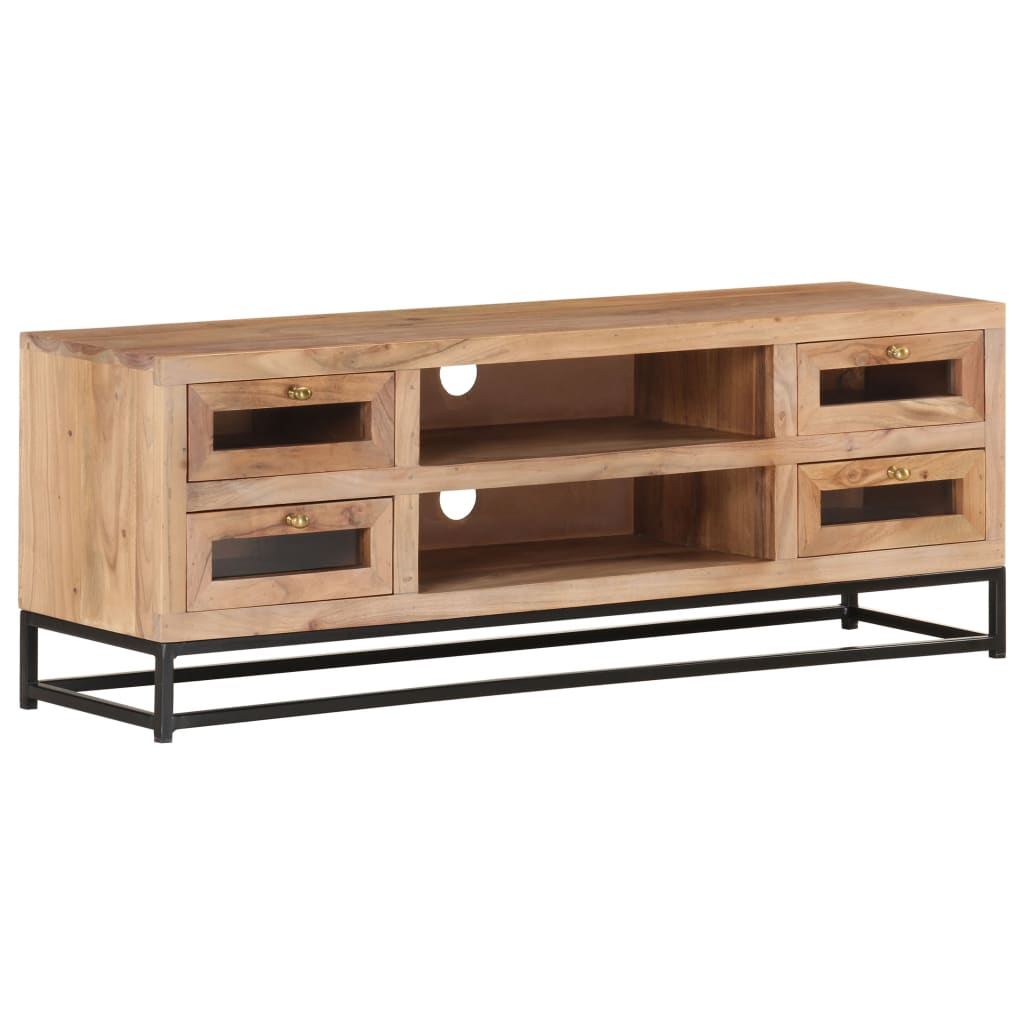 TV Cabinet 43.3"x11.8"x15.7" Solid Acacia Wood