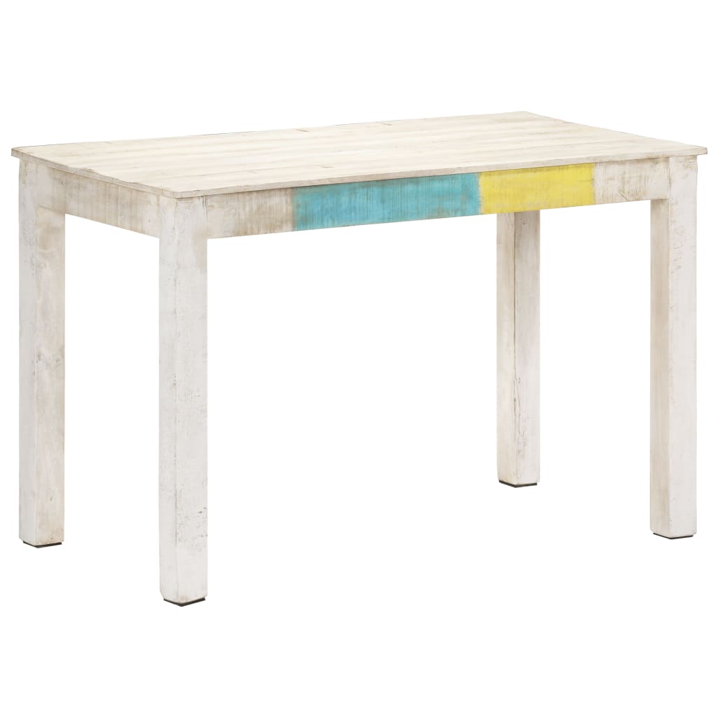 Dining Table White 47.2"x23.6"x29.9" Solid Mango Wood